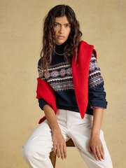 Joules Fair Isle Cotton Blend Knitted Jumper - 7суретінің 5 суреті