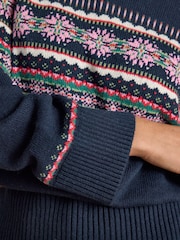 Joules Fair Isle Cotton Blend Knitted Jumper - 7суретінің 6 суреті