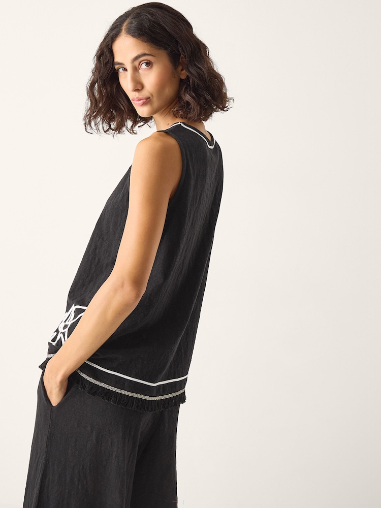 Monsoon Sara Sleeveless Embroidered Top - صورة 2 من 4 Monsoon Sara Sleeveless Embroidered Top - صورة 2 من 4