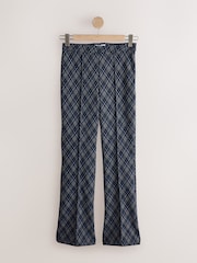 Blue/Grey Check Pintuck Ponte Bootcut Trousers - Image 6 of 8