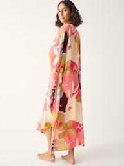Monsoon Orange Iris Floral Print Maxi Kaftan - Image 2 of 5