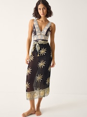 Monsoon Black Tanya Plunge Sun Print Swimsuit - Image 3 of 5