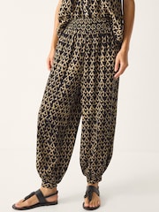 Monsoon Black Arti Print Harem Trousers - Image 1 of 5