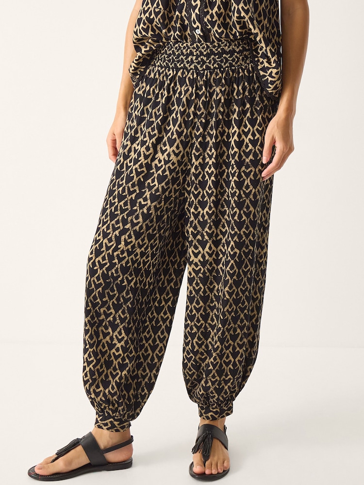 Monsoon Black Arti Print Harem Trousers - Image 1 of 5