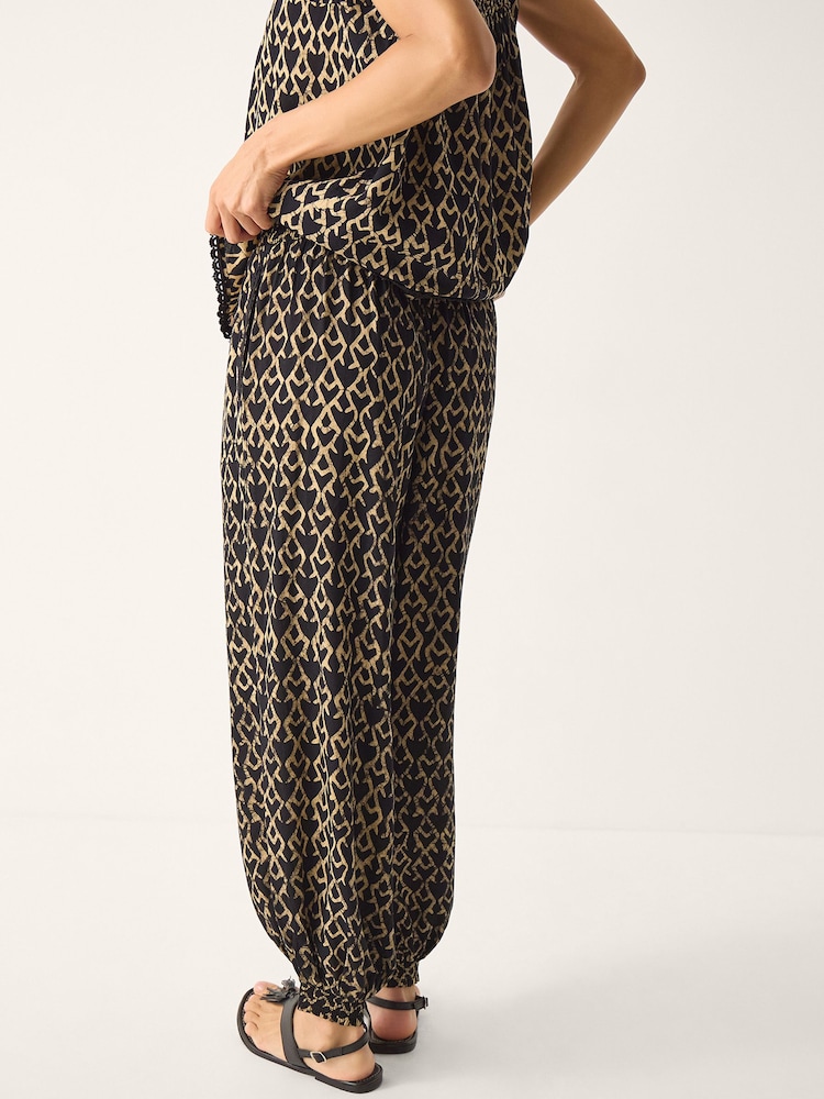 Monsoon Black Arti Print Harem Trousers - Image 2 of 5