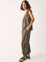 Monsoon Black Arti Print Harem Trousers - Image 4 of 5