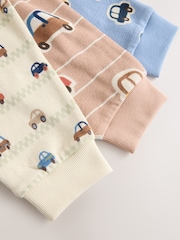 Ecru/Blue/Tan Transport Snuggle Pyjamas 3 Pack (9mths-8yrs) - Image 12 of 12