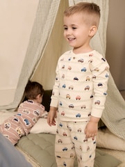 Ecru/Blue/Tan Transport Snuggle Pyjamas 3 Pack (9mths-8yrs) - Image 3 of 12