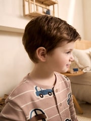 Ecru/Blue/Tan Transport Snuggle Pyjamas 3 Pack (9mths-8yrs) - Image 5 of 12