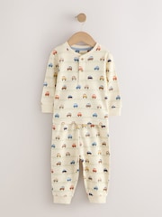 Ecru/Blue/Tan Transport Snuggle Pyjamas 3 Pack (9mths-8yrs) - Image 9 of 12