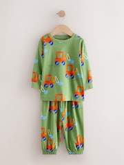 Heldere kleur met graafmachine - Lange mouwen oversized Pyjama's 3 Pak (9mths-8yrs) - Afbeelding 4 van 7