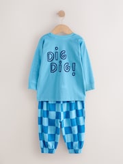 Heldere kleur met graafmachine - Lange mouwen oversized Pyjama's 3 Pak (9mths-8yrs) - Afbeelding 5 van 7