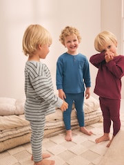 Blue/Grey/Maroon Snuggle Pyjamas 3 Pack (9mths-12yrs) - Image 1 of 11