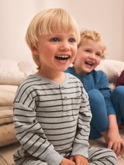 Blue/Grey/Maroon Snuggle Pyjamas 3 Pack (9mths-12yrs) - Image 3 of 11