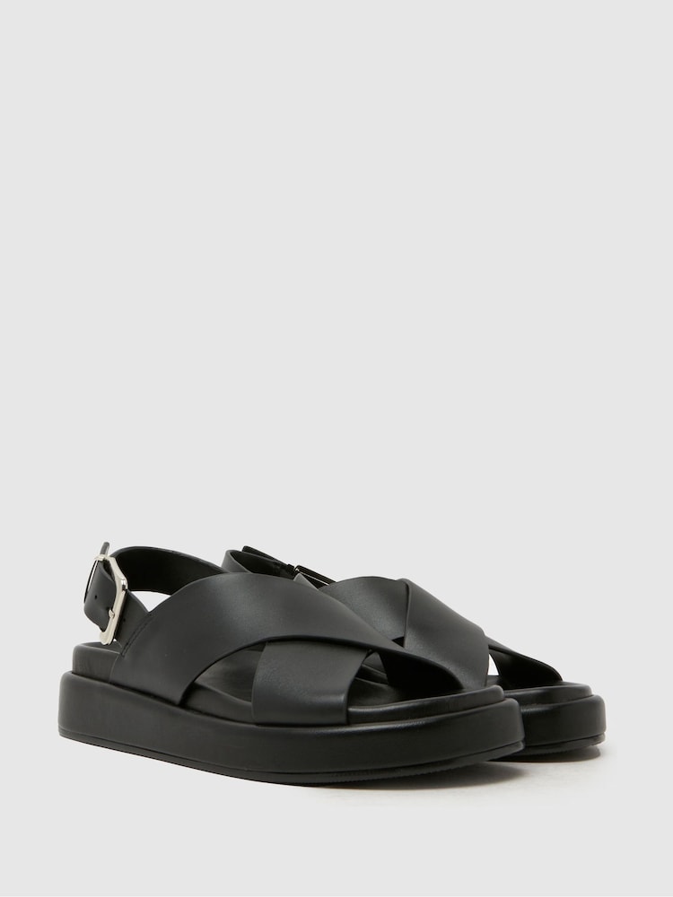 Schuh Black Tennessee Leather Sandal - Image 2 of 4 Schuh Black Tennessee Leather Sandal - Image 2 of 4