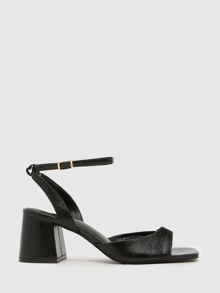 Schuh Black South Block Heel Sandal - Image 1 of 4