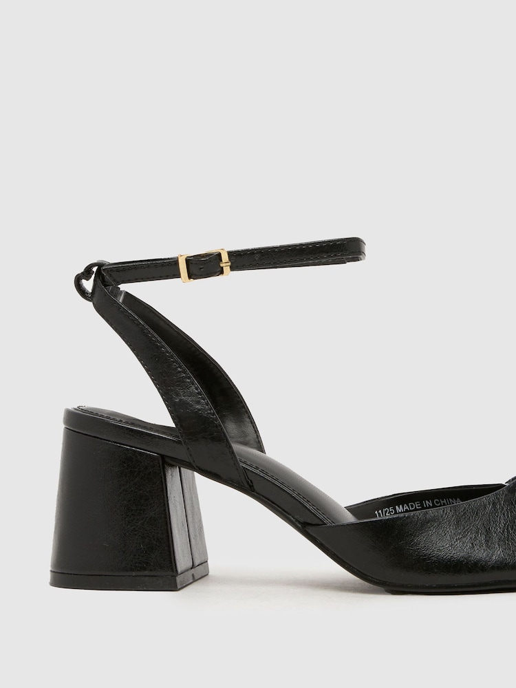 Schuh Black South Block Heel Sandal - Image 4 of 4