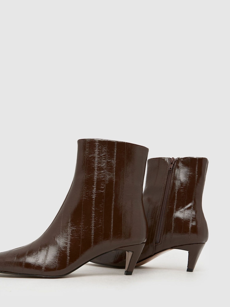 Schuh Brown Brooklyn Kitten Heel Boot - Image 4 of 4