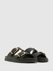 Schuh Black Trish Buckle Footbed Sandals - Image 2 of 4