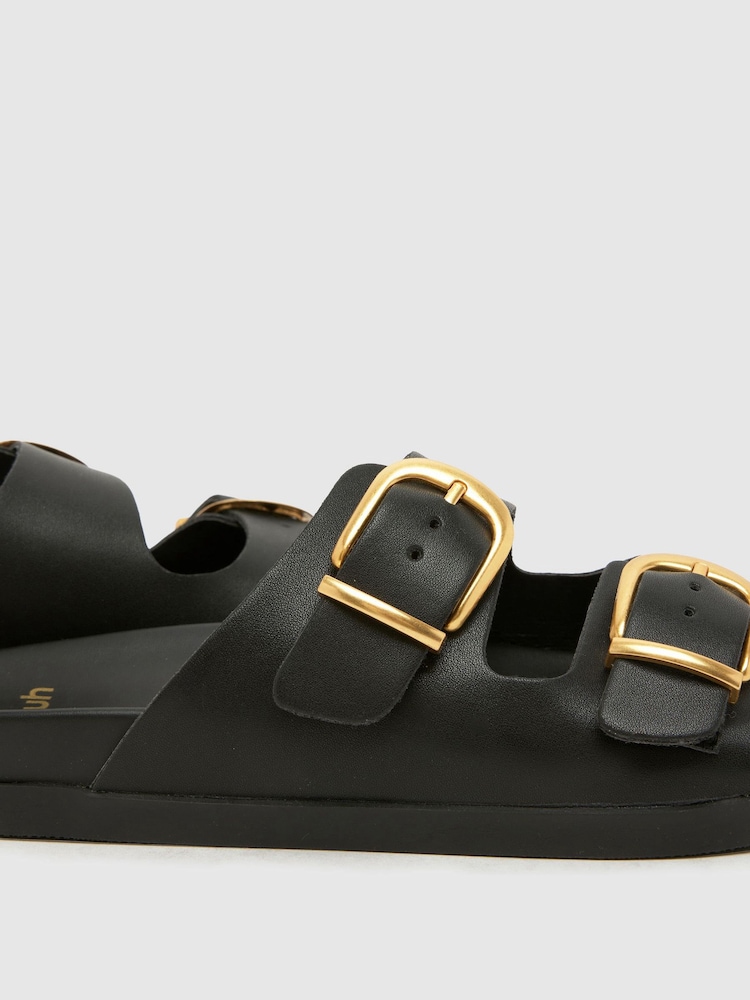 Schuh Black Trish Buckle Footbed Sandals - Image 4 of 4