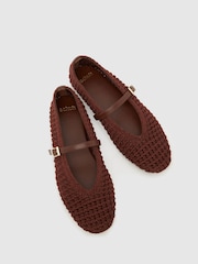 Schuh Brown Lisbeth Crochet Ballerina - Image 3 of 4