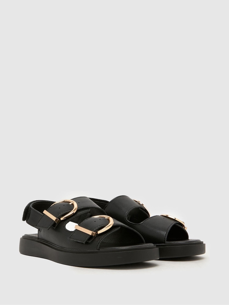 Schuh Black Wide Fit Tenerife Sandal - Image 2 of 4 Schuh Black Wide Fit Tenerife Sandal - Image 2 of 4