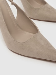 Schuh Brown Sade Slingback Court Shoes - Image 3 of 4