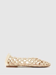 Schuh Gold Lotte Woven Ballerina - Image 1 of 4