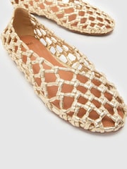 Schuh Gold Lotte Woven Ballerina - Image 3 of 4