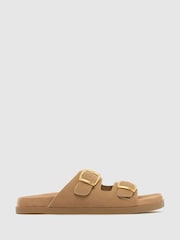 Schuh Brown Trish Buckle Footbed Sandals - Image 2 of 5