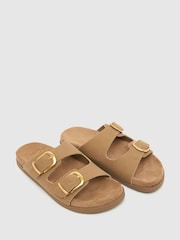 Schuh Brown Trish Buckle Footbed Sandals - Image 3 of 5