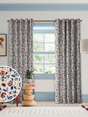 Land & Shore Blue Red Esther Made to Measure Curtain - Image 1 of 9