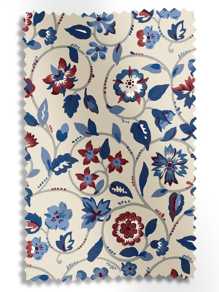 Land & Shore Blue Red Esther Made to Measure Curtain - Image 9 of 9