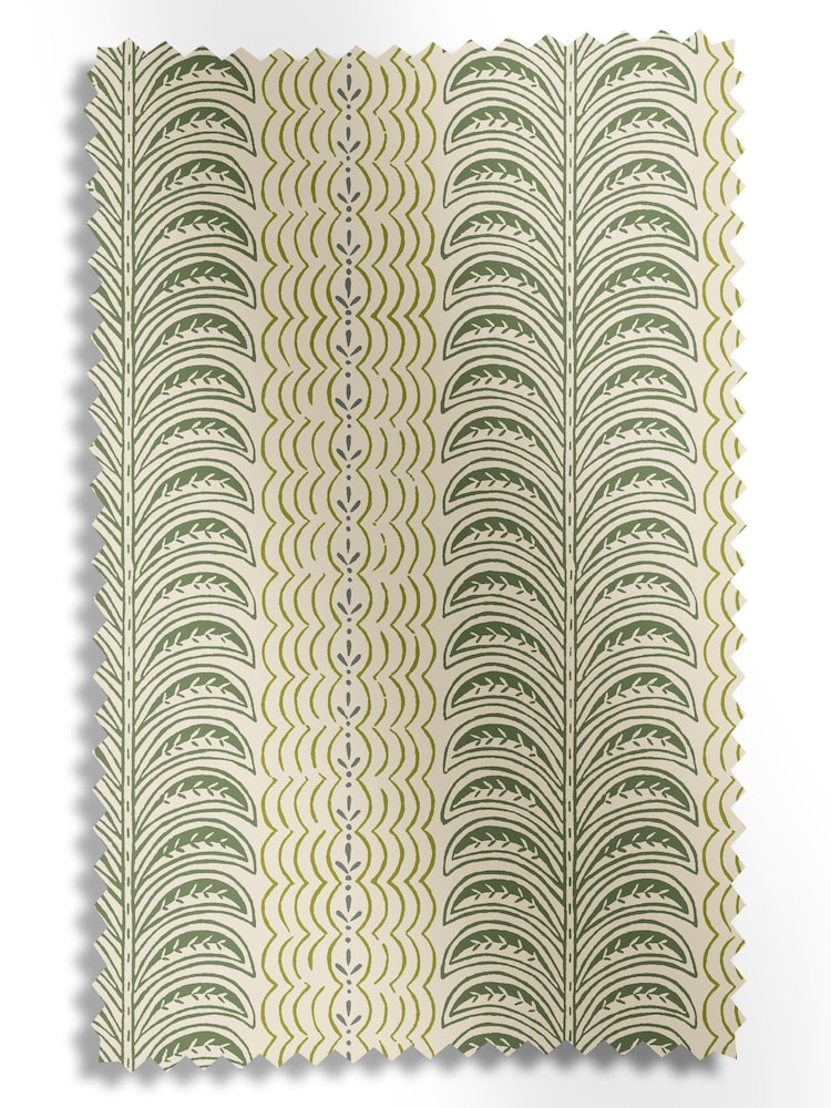 Land & Shore Green Fintra Stripe Made to Measure Curtain - Image 9 of 9