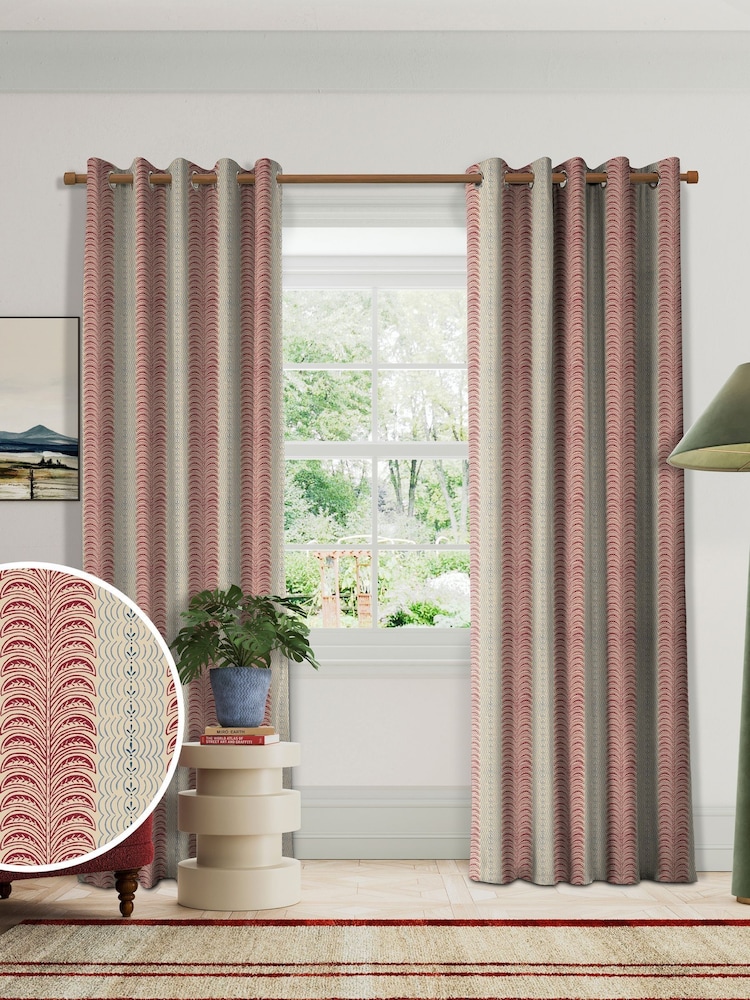 Land & Shore Red Blue Fintra Stripe Made to Measure Curtain - Image 1 of 9 Land & Shore Red Blue Fintra Stripe Made to Measure Curtain - Image 1 of 9