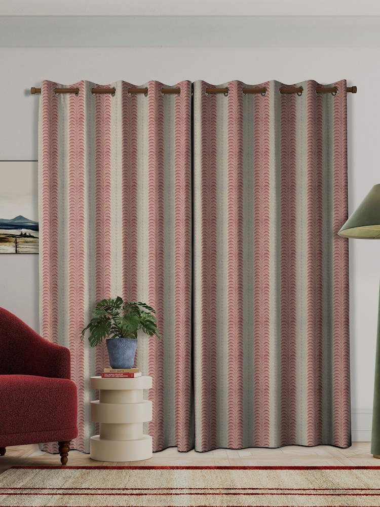 Land & Shore Red Blue Fintra Stripe Made to Measure Curtain - Image 2 of 9 Land & Shore Red Blue Fintra Stripe Made to Measure Curtain - Image 2 of 9