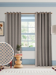 Land & Shore Blue Red Dawn Made to Measure Curtain - Image 1 of 9
