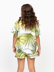 Cyberjammies Green Palm Leaf Print Short Sleeve Pyjamas Set - Image 2 of 4