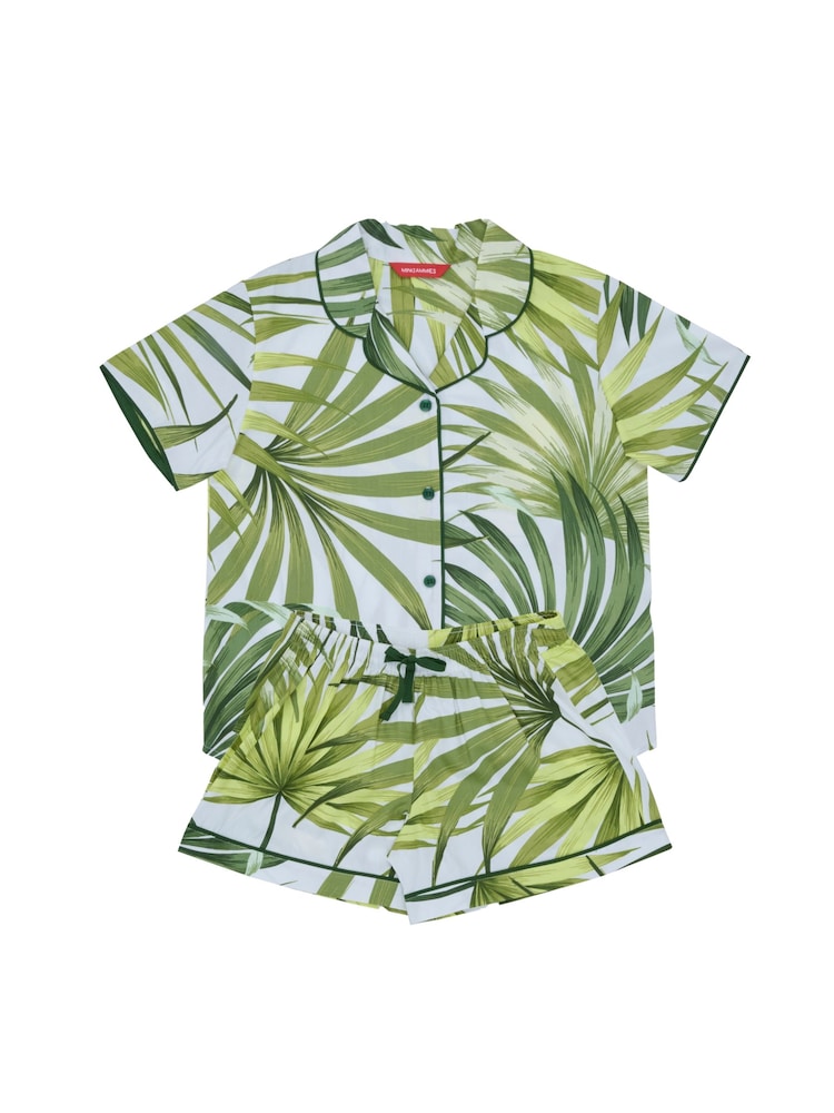 Cyberjammies Green Palm Leaf Print Short Sleeve Pyjamas Set - Image 4 of 4 Cyberjammies Green Palm Leaf Print Short Sleeve Pyjamas Set - Image 4 of 4