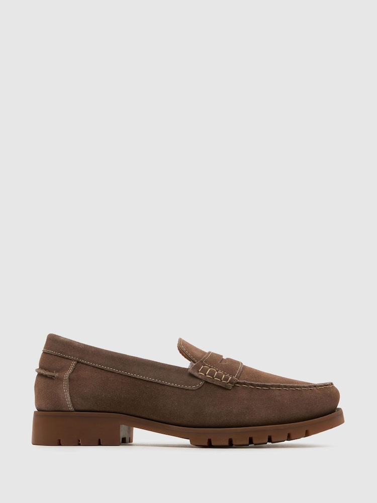 Schuh Brown Rayden Suede Loafer - Image 1 of 4 Schuh Brown Rayden Suede Loafer - Image 1 of 4