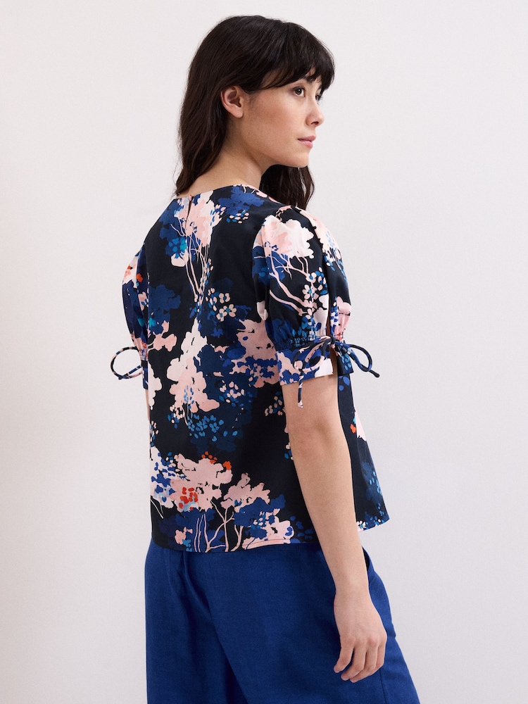 Phase Eight Blue Caris Printed Blouse - Image 2 of 6 Phase Eight Blue Caris Printed Blouse - Image 2 of 6