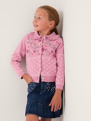 سترة كارديغان بياقة مُزيّنة بتطريز بزهور من Monsoon - صورة 1 من 4