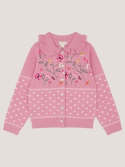 سترة كارديغان بياقة مُزيّنة بتطريز بزهور من Monsoon - صورة 2 من 4