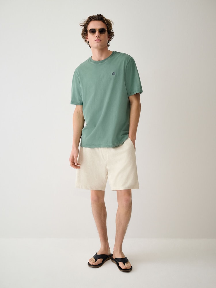 Vert - Ajustement régulier - T-shirt léger teint en pièce - Image 2 de 5