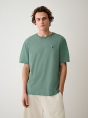 Vert - Ajustement régulier - T-shirt léger teint en pièce - Image 3 de 5