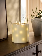 Ivory 3 Wick Twinkle LED Candle - Image 1 of 4