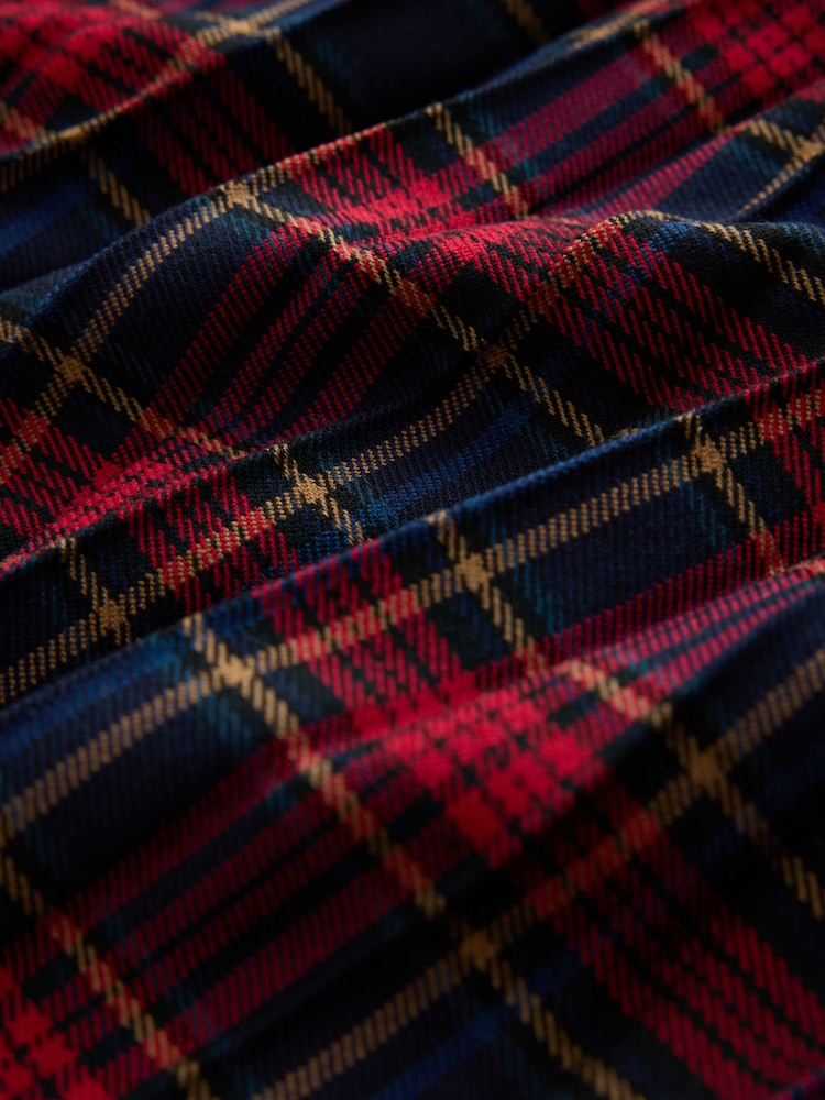 Red/Navy Blue Check Pleated Midi Skirt - Image 8 of 8 Red/Navy Blue Check Pleated Midi Skirt - Image 8 of 8
