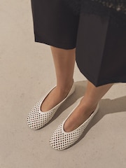 White Forever Comfort® Weave Effect Ballet Flats - Image 4 of 8