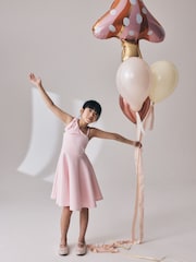 Pink One Shoulder Bow Scuba Occasion Dress (3-16yrs) - Image 4 of 4
