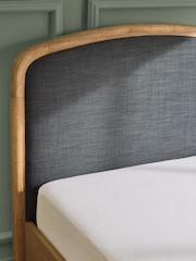 Wooden Charcoal Dark Grey Kids Matson Upholstered Single Bed - Image 3 of 8